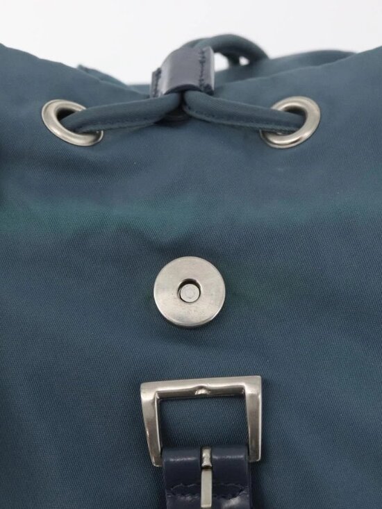 PRADA Backpack Nylon Blue Silver Auth 85634 main image 7